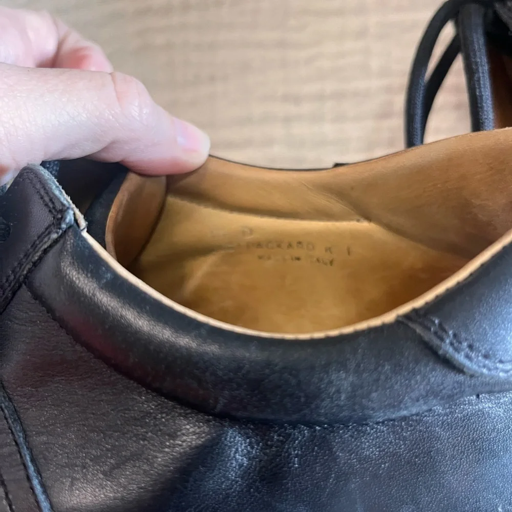 Coach Packard Mens Italian Leather Oxford Shoes Black Sz 11.5D Lace Up Derby